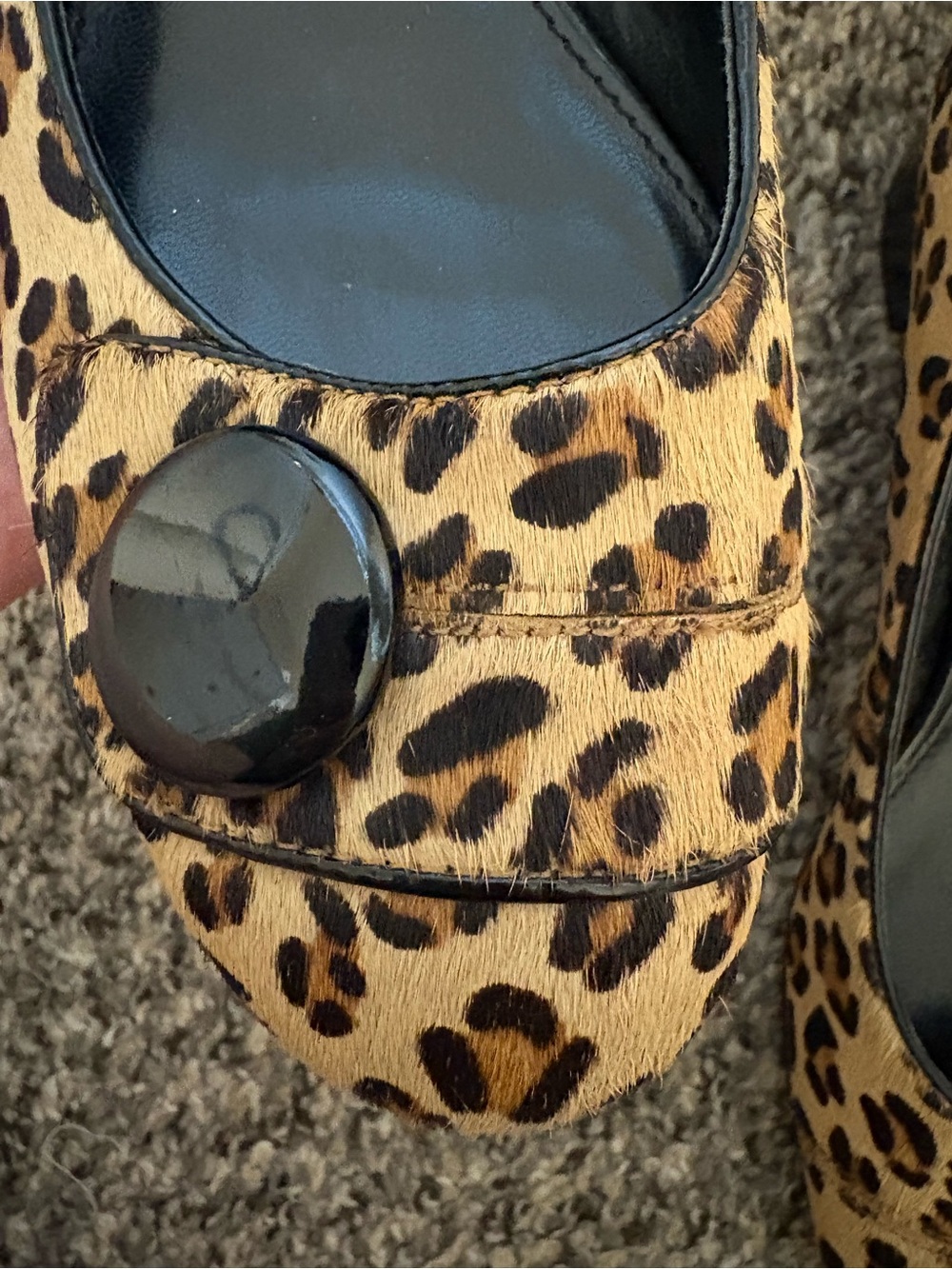 Franco Sarto Uri Leopard Print Block Heel Pumps/Flats - Picture 4 of 4